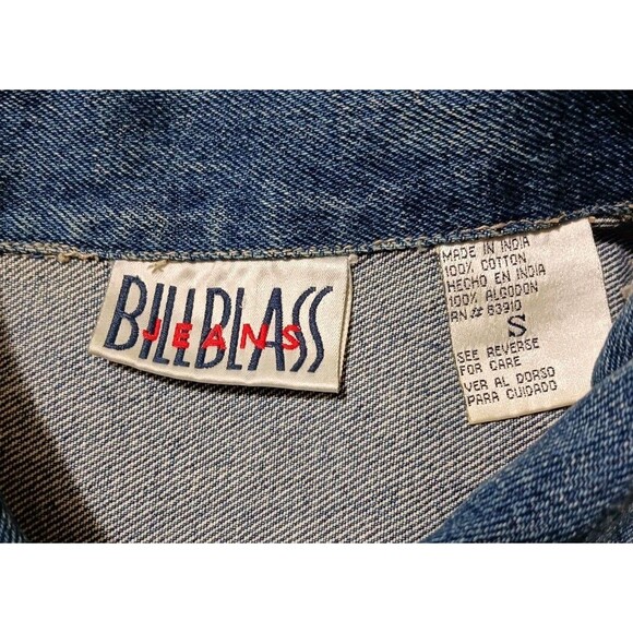 Vintage 90's Denim Jean Jacket Bill Blass Women's Small Floral Embroidered Y2K - Picture 5 of 5